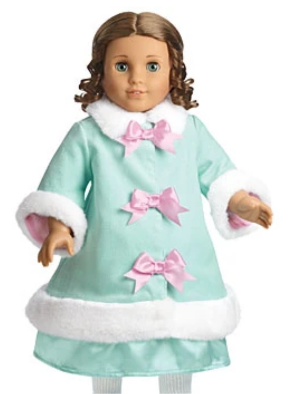 American Girl Marie Grace turquoise winter coat